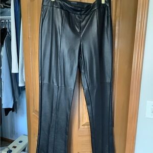 The Limited Black Faux Leather Flare Pants
